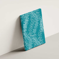 Hawaii Plumeria Lei Canvas Wall Art Aloha Festive Vibe - Teal