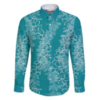 Hawaii Plumeria Lei Family Matching Puletasi and Hawaiian Shirt Aloha Festive Vibe - Teal