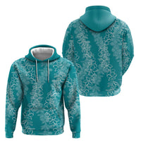 Hawaii Plumeria Lei Hoodie Aloha Festive Vibe - Teal