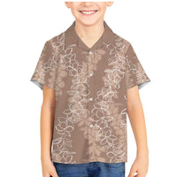 Hawaii Plumeria Lei Family Matching Mermaid Dress and Hawaiian Shirt Aloha Festive Vibe - Beige