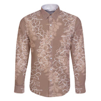 Hawaii Plumeria Lei Family Matching Puletasi and Hawaiian Shirt Aloha Festive Vibe - Beige