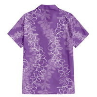 Hawaii Plumeria Lei Family Matching Mermaid Dress and Hawaiian Shirt Aloha Festive Vibe - Violet