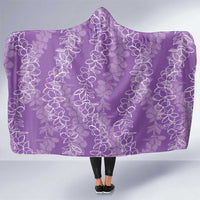 Hawaii Plumeria Lei Hooded Blanket Aloha Festive Vibe - Violet LT7 One Size Violet - Polynesian Pride