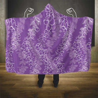 Hawaii Plumeria Lei Hooded Blanket Aloha Festive Vibe - Violet LT7 - Polynesian Pride
