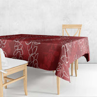 Hawaii Plumeria Lei Tablecloth Aloha Festive Vibe - Crimson