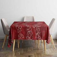 Hawaii Plumeria Lei Tablecloth Aloha Festive Vibe - Crimson