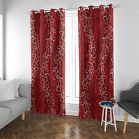 Hawaii Plumeria Lei Window Curtain Aloha Festive Vibe - Crimson