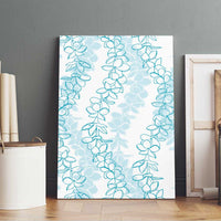 Hawaii Plumeria Lei Canvas Wall Art Aloha Festive Vibe - Turquoise