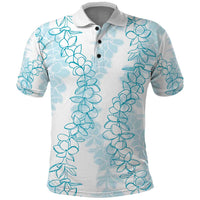 Hawaii Plumeria Lei Polo Shirt Aloha Festive Vibe - Turquoise