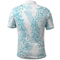 Hawaii Plumeria Lei Polo Shirt Aloha Festive Vibe - Turquoise