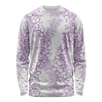 Hawaii Plumeria Lei Long Sleeve Shirt Aloha Festive Vibe - Amethyst