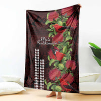 Hawaii Mele Kalikimaka Kakau Blanket I'iwi Bird on Ohia Lehua LT7 - Polynesian Pride