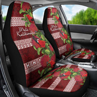 Hawaii Christmas Mele Kalikimaka Car Seat Cover I'iwi Bird on Ohia Lehua