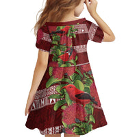 Hawaii Christmas Mele Kalikimaka Family Matching Summer Maxi Dress and Hawaiian Shirt I'iwi Bird on Ohia Lehua