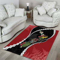 New Zealand Christmas Area Rug Flora Map with Birds - Polynesian Pride