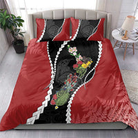 New Zealand Christmas Bedding Set Flora Map with Birds - Polynesian Pride