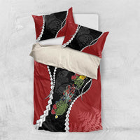 New Zealand Christmas Bedding Set Flora Map with Birds - Polynesian Pride