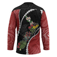New Zealand Christmas Hockey Jersey Flora Map with Birds - Polynesian Pride