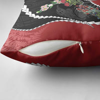 New Zealand Christmas Pillow Cover Flora Map with Birds - Polynesian Pride