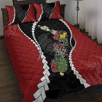 New Zealand Christmas Quilt Bed Set Flora Map with Birds - Polynesian Pride