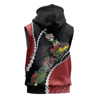 New Zealand Christmas Sleeveless Hoodie Flora Map with Birds - Polynesian Pride