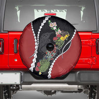 New Zealand Christmas Spare Tire Cover Flora Map with Birds - Polynesian Pride