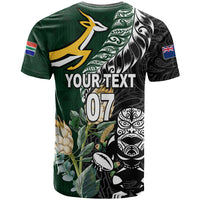Custom South Africa Mix New Zealand Rugby 2023 T Shirt World Cup Greatest Rivalry LT7 - Polynesian Pride
