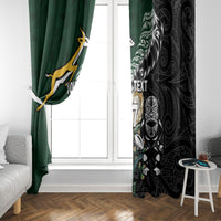 Custom South Africa Mix New Zealand Rugby 2023 Window Curtain World Cup Greatest Rivalry LT7 - Polynesian Pride