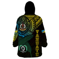 Personalised Vanuatu Wearable Blanket Hoodie Turtle Chest Tattoo Flag Color - Torba LT7 - Polynesian Pride