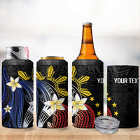 Personalized Philippines Tribal 4 in 1 Can Cooler Tumbler Tropical Waves - Plumeria