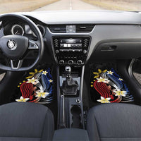 Personalized Philippines Tribal Car Mats Tropical Waves - Plumeria