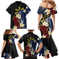 Personalized Philippines Tribal Family Matching Mermaid Dress and Hawaiian Shirt Tropical Waves - Plumeria