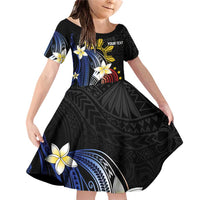 Personalized Philippines Tribal Family Matching Off Shoulder Short Dress and Hawaiian Shirt Tropical Waves - Plumeria