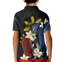 Personalized Philippines Tribal Kid Polo Shirt Tropical Waves - Plumeria