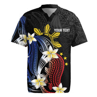 Personalized Philippines Tribal Rugby Jersey Tropical Waves - Plumeria