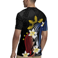 Personalized Philippines Tribal Rugby Jersey Tropical Waves - Plumeria