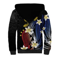 Personalized Philippines Tribal Sherpa Hoodie Tropical Waves - Plumeria
