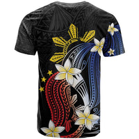 Personalized Philippines Tribal T Shirt Tropical Waves - Plumeria