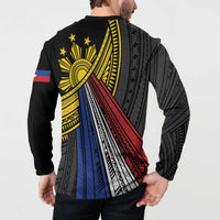 Philippines Sun Button Sweatshirt Pasifika Tribal Style