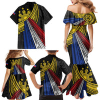 Philippines Sun Family Matching Mermaid Dress and Hawaiian Shirt Pasifika Tribal Style