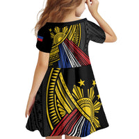 Philippines Sun Family Matching Off Shoulder Short Dress and Hawaiian Shirt Pasifika Tribal Style