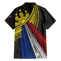 Philippines Sun Family Matching Off Shoulder Short Dress and Hawaiian Shirt Pasifika Tribal Style