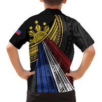 Philippines Sun Family Matching Puletasi and Hawaiian Shirt Pasifika Tribal Style