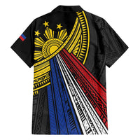 Philippines Sun Family Matching Short Sleeve Bodycon Dress and Hawaiian Shirt Pasifika Tribal Style