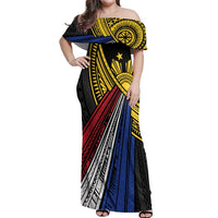 Philippines Sun Off Shoulder Maxi Dress Pasifika Tribal Style