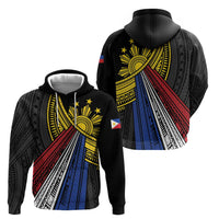 Philippines Sun Zip Hoodie Pasifika Tribal Style