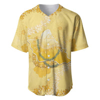Hawaii Oahu Island Flowers Lei Baseball Jersey Yellow Ilima Mix Plumeria