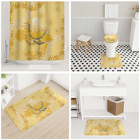 Hawaii Oahu Island Flowers Lei Bathroom Set Yellow Ilima Mix Plumeria
