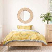 Hawaii Oahu Island Flowers Lei Bedding Set Yellow Ilima Mix Plumeria