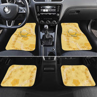 Hawaii Oahu Island Flowers Lei Car Mats Yellow Ilima Mix Plumeria